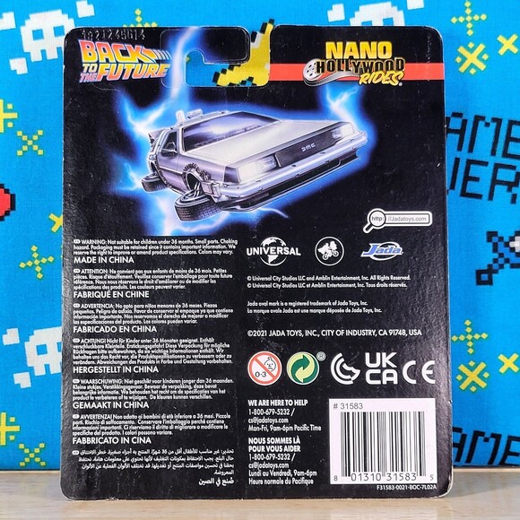 Jada Nano Hollywood Rides Back to the Future Movies DeLorean 3 Mini Die Cast New - Picture 3 of 8